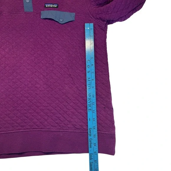 Patagonia Quilted Organic Cotton Purple Pullover Sweatshirt Women Size L - Picture 9 of 11